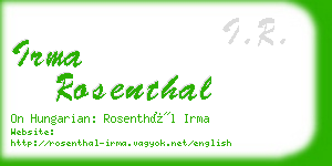 irma rosenthal business card